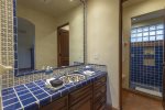 Jr Master suite bath equipped with bath amenities 